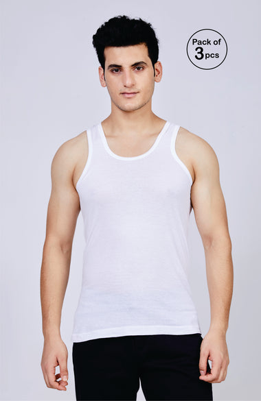 White Inner Vest - 3pc Pack