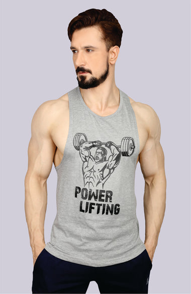 Men's Printed Gym Vest (Grey)