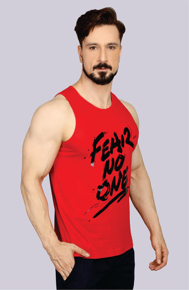 Men's Printed Tank Top (Red)