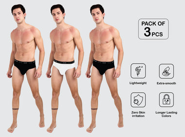 Ultra fit Brief - (Pack of 3) (B,W,B)