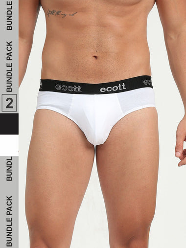 Men's Ultra Fit Premium Brief - (Pack of 2) (B&W)