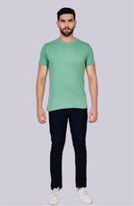 Men's Solid Crew Neck T-Shirt (Mint Green)