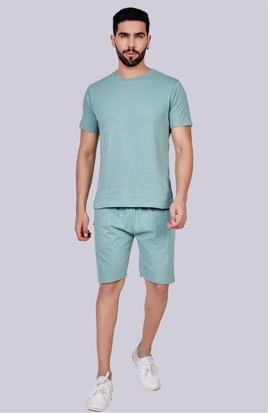 Men's Half Sleeve Co-Ord Set (Mint Green)