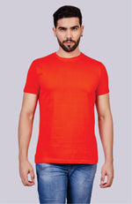 Men's Solid Crew Neck T-Shirt (Rust)