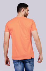 Men's Solid Crew Neck T-Shirt (Light Orange)