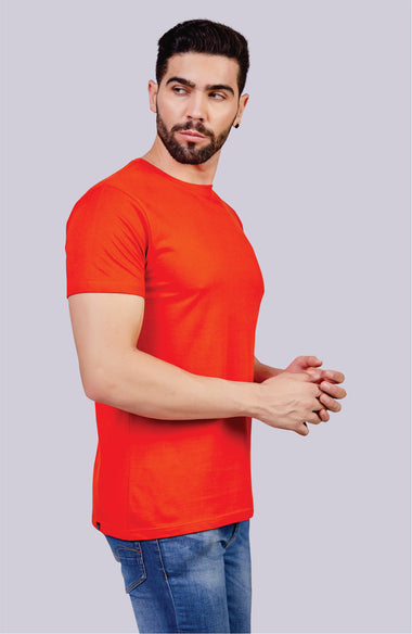 Men's Solid Crew Neck T-Shirt (Rust)