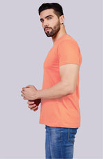 Men's Solid Crew Neck T-Shirt (Light Orange)