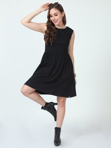 Women's Frill Dress (Black)