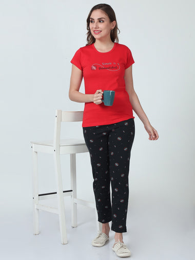 Women's Pyjama Set (Red)